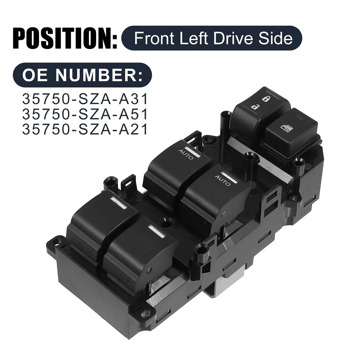 الكهربائية ماستر التحكم رافع الطاقة نافذة التبديل زر LHD 37 دبابيس لهوندا أكورد الطيار أكورا TSX TL 35750-SZA-A31 #2