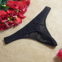 Men See Through Mesh Thongs Transparent G-string Breathable Underwear Male Soft T-back Thongs Ultra-thin Underpants Erotic Panty