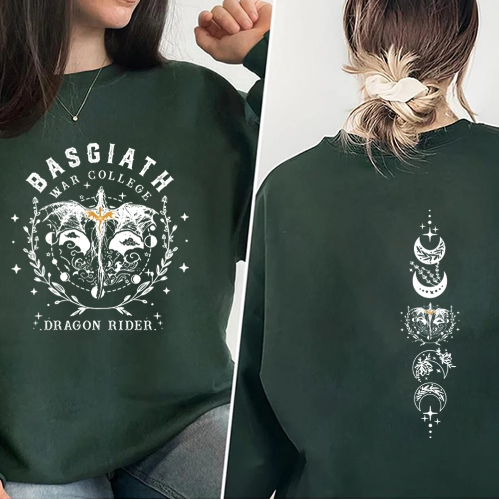 

Basgiath War College Sweatshirt Aesthetic Fourth Wing Shirt Dragon Rider Shirts Book Lover Trendy Sweatshirts Unisex Gothic Top