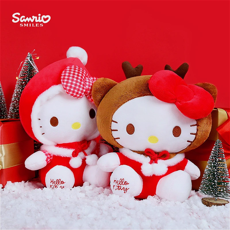 

Sanrio Рождественская Кукла Hello Kitty аниме аксессуары мультфильм КТ Кот кукла комната кавайные украшения для девочек Подарочные игрушки