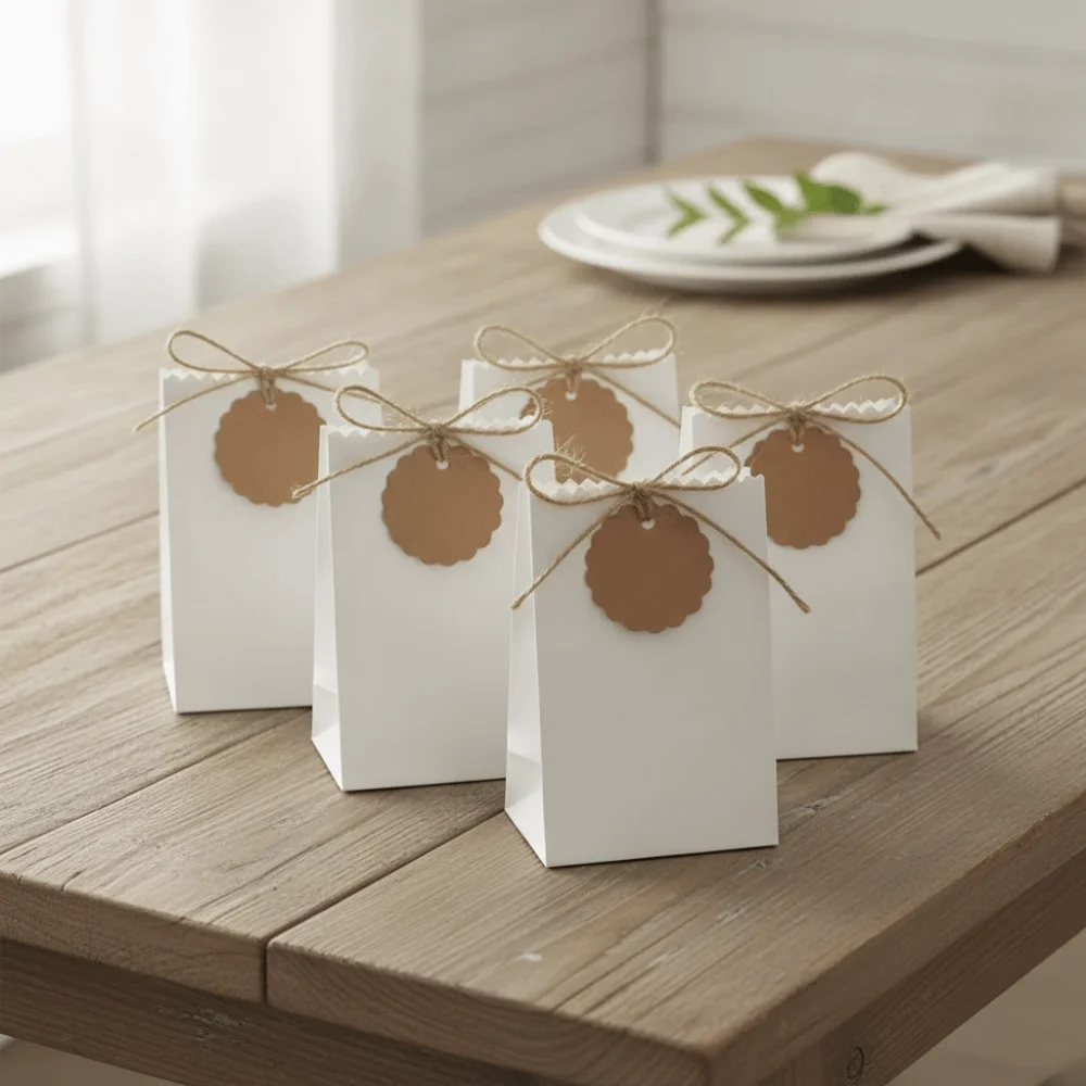 Multi-functional Retro Kraft Paper Gift Box Refilling with Rope Tag Candy Packaging Bag DIY Birthday Party Favors Box Wedding view 5