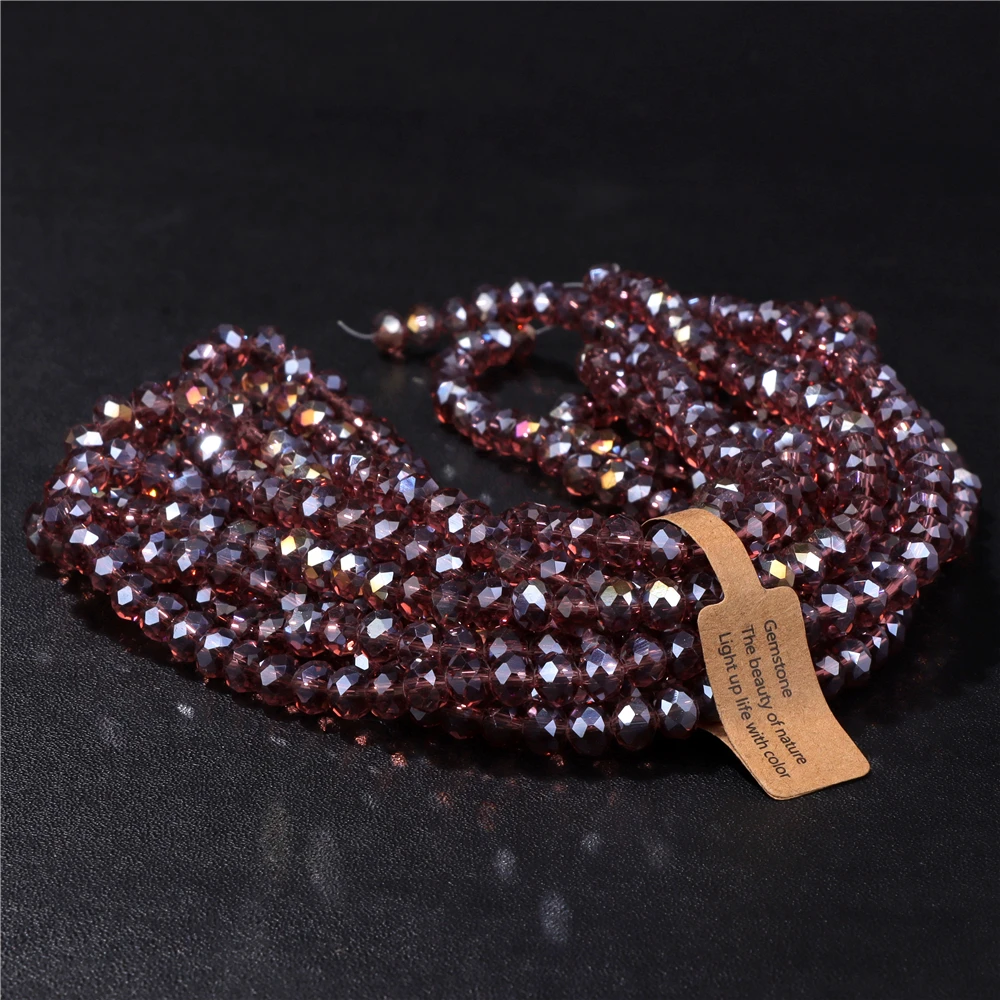 Großhandel 5 Strang/Los facettierte österreich ische Kristall perle Rondelle lose Abstand halter ab Farbe Glasperlen für Schmuck herstellung Zubehör – Detail 15