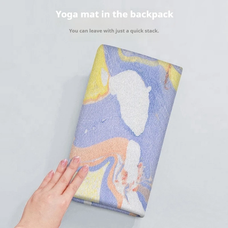 1.5mm Light Thin Foldable Suede Rubber Yoga Mat Towel Sweat-absorbing Non-slip Silent Gymnastics Workout Gym Exercise - view 6