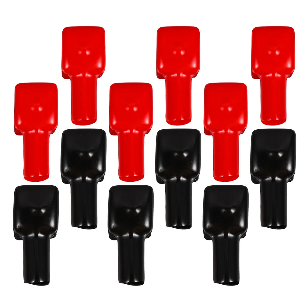 

12Pcs Car Terminal Insulator Caps Red Black PVC Post Cover Protector Positive Negative Pole Cable Connector