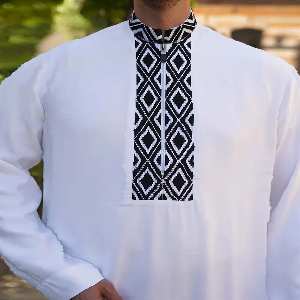 Ropa árabe de Ramadán para hombres, ropa de manga larga, diseño Simple de Color sólido, Abaya musulmana, ropa musulmana, novedad de 2022