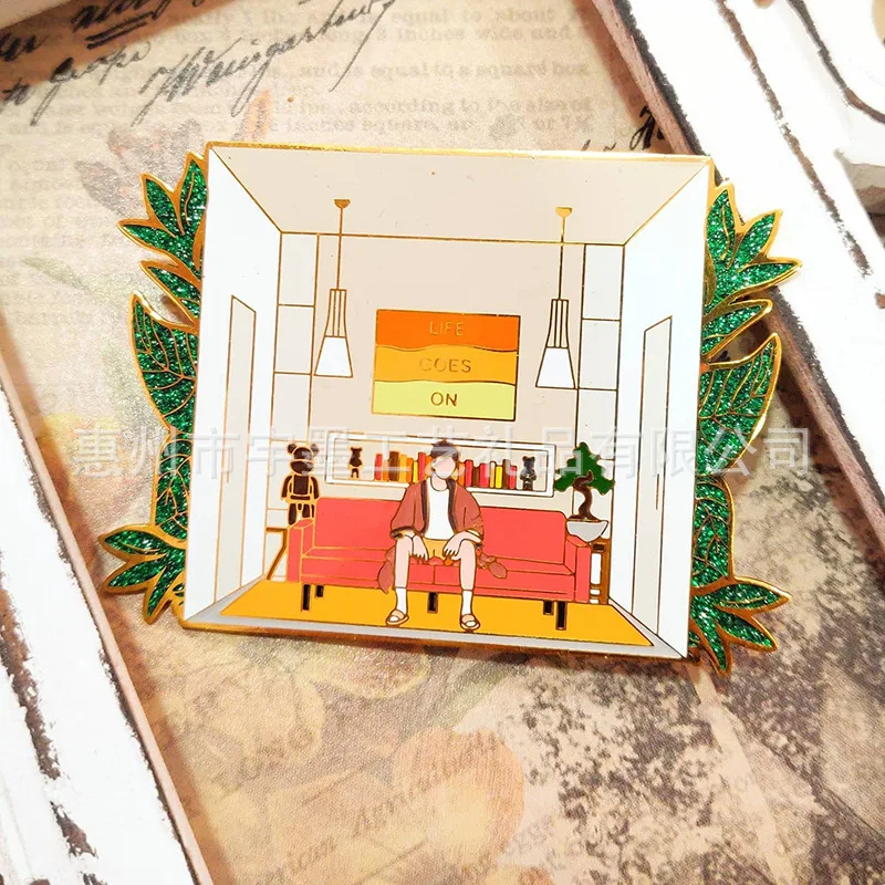 Customized. Baking Paint Metal Badge-Border Idol Comic Show Peripheral Cartoon Culture Commemorative Pin Arm