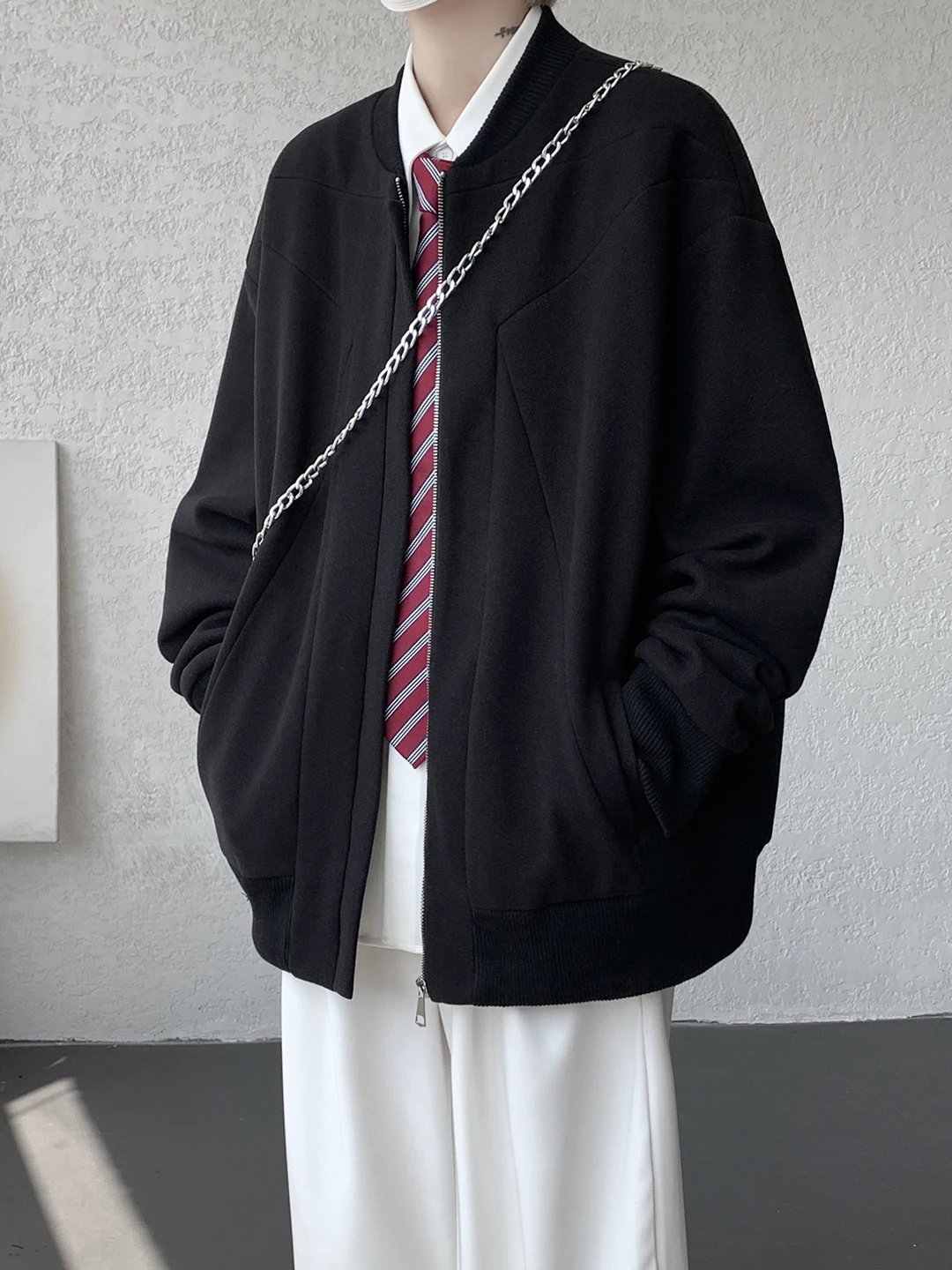 

Мужская демисезонная куртка-бомбер American Sle Deconstructed Thiened, свободного кроя, на флисовой подкладке, повседневная, в стиле пилот