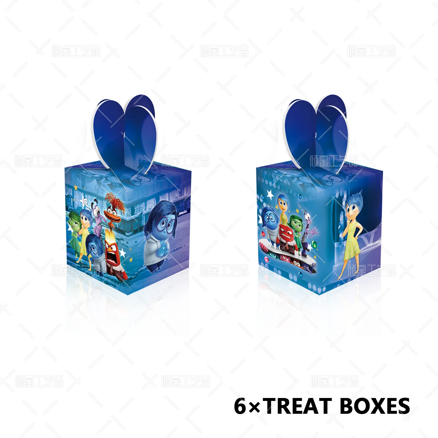 Caja de dulces con temática de Disney para niños, caja de regalo con estampado periférico de Anime, accesorios decorativos para fiesta de cumpleaños, 6 piezas