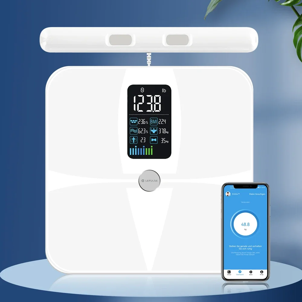 

Lepulse P1 Smart Body Spier Bone Bmi Schaal Zwart Lichaamsvet Schaal Zonne-energie Opladen Led Smart Lichaamsvet Schaal