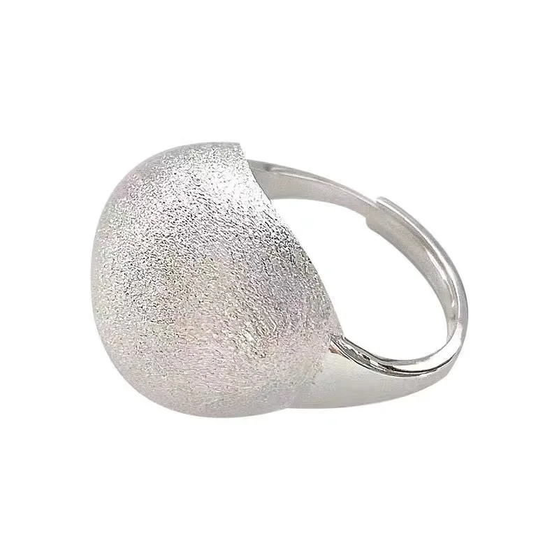 Anillos de plata de ley 925 para mujer, hecha a mano Bola brillante, Simple, anillo de dedo abierto, banda de moda, bisutería femenina, regalo