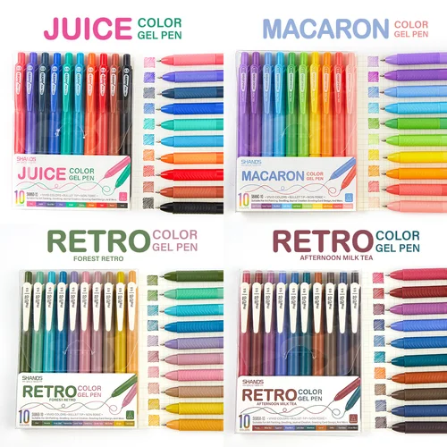 SHANDS 10/20/40 bolígrafos de gel de secado rápido, punta fina de 0,5 mm, colores surtidos: escritura suave para la escuela y la oficina
