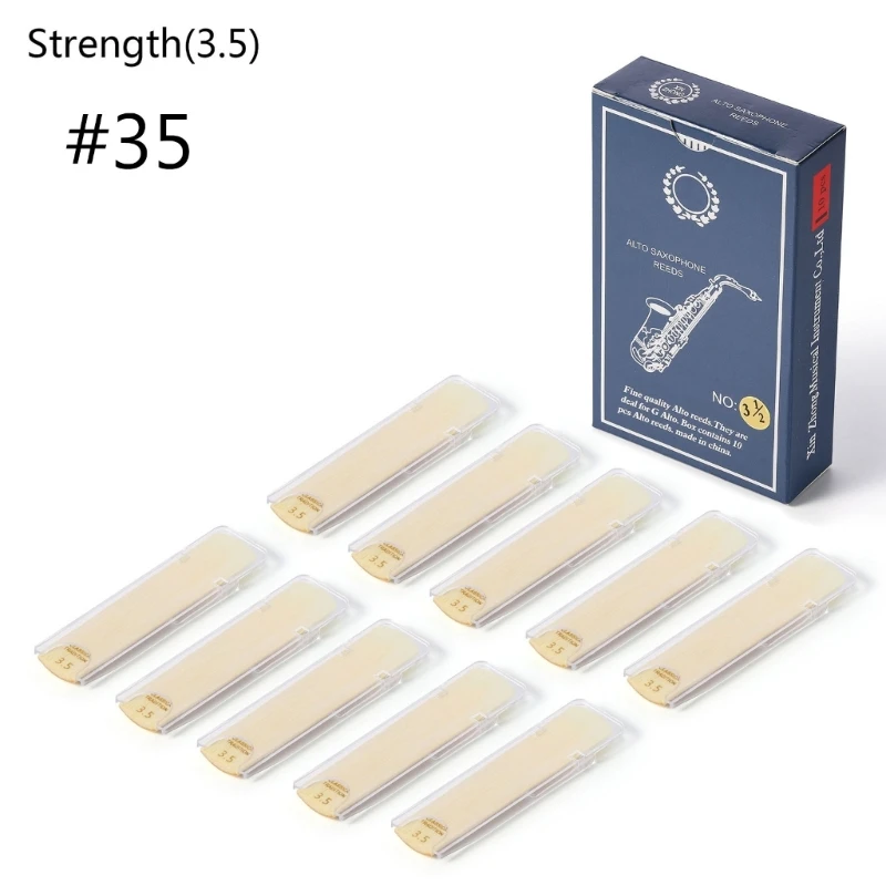 10pcs Professional Saxophone Reed Tone with Strength 1.0 1.5 2.0 2.5 3.5 for Eb Alto Saxophone Reed Excellent Sound