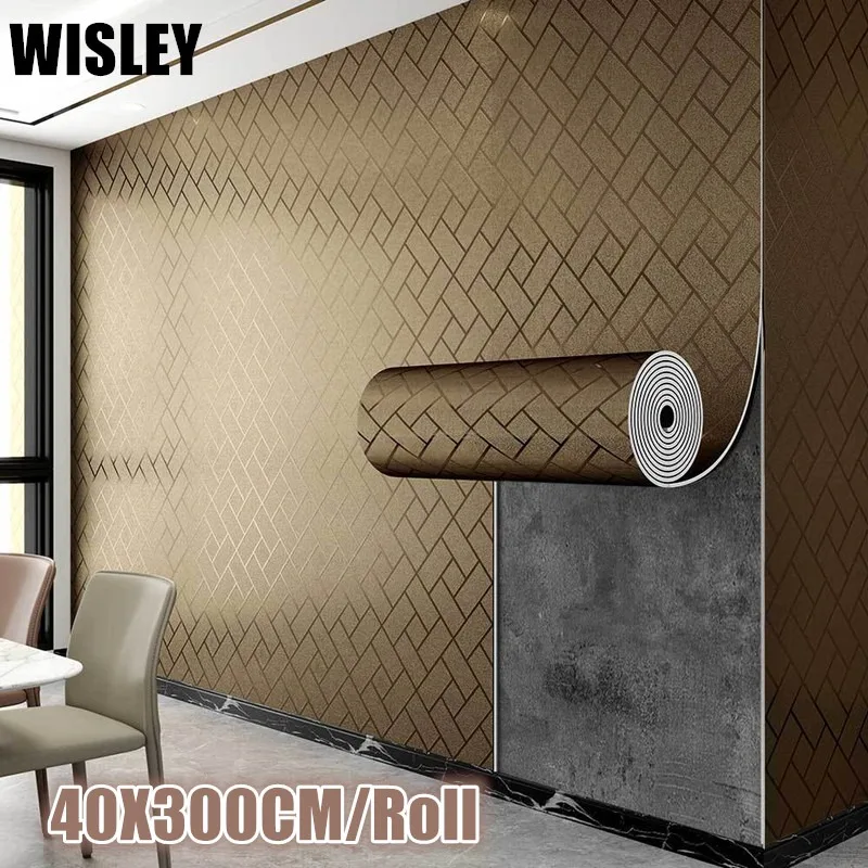1 Roll 40x300cm Thick Metal Sheet Wall Sticker Self-Adhesive Wallpaper for TV Backgroud Living Room and Bedroom Wall Decoration