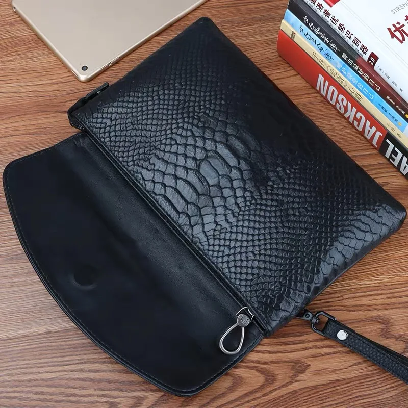 Imagem -06 - Bolsas de Embreagem Padrão Crocodilo para Homens Bolsa de Couro Macio Carteira Masculina Bolsa de Negócios Bolsas Ipad Marca de Luxo Moda Estilista