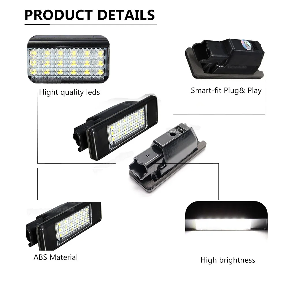 License Plate Lamp for Citroen C2 C3 C5 C6 C8 License Plate Lamp for Peugeot 106 1007 207 307 406 407 607 License Plate Lamp