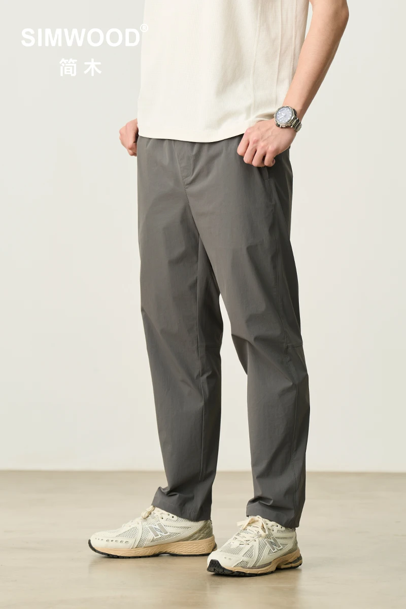 SIMWOOD 2025 Summer New Lightweight 150gsm Fabric Quick Dry Fabric Pants Men Plus Size Casual Trousers