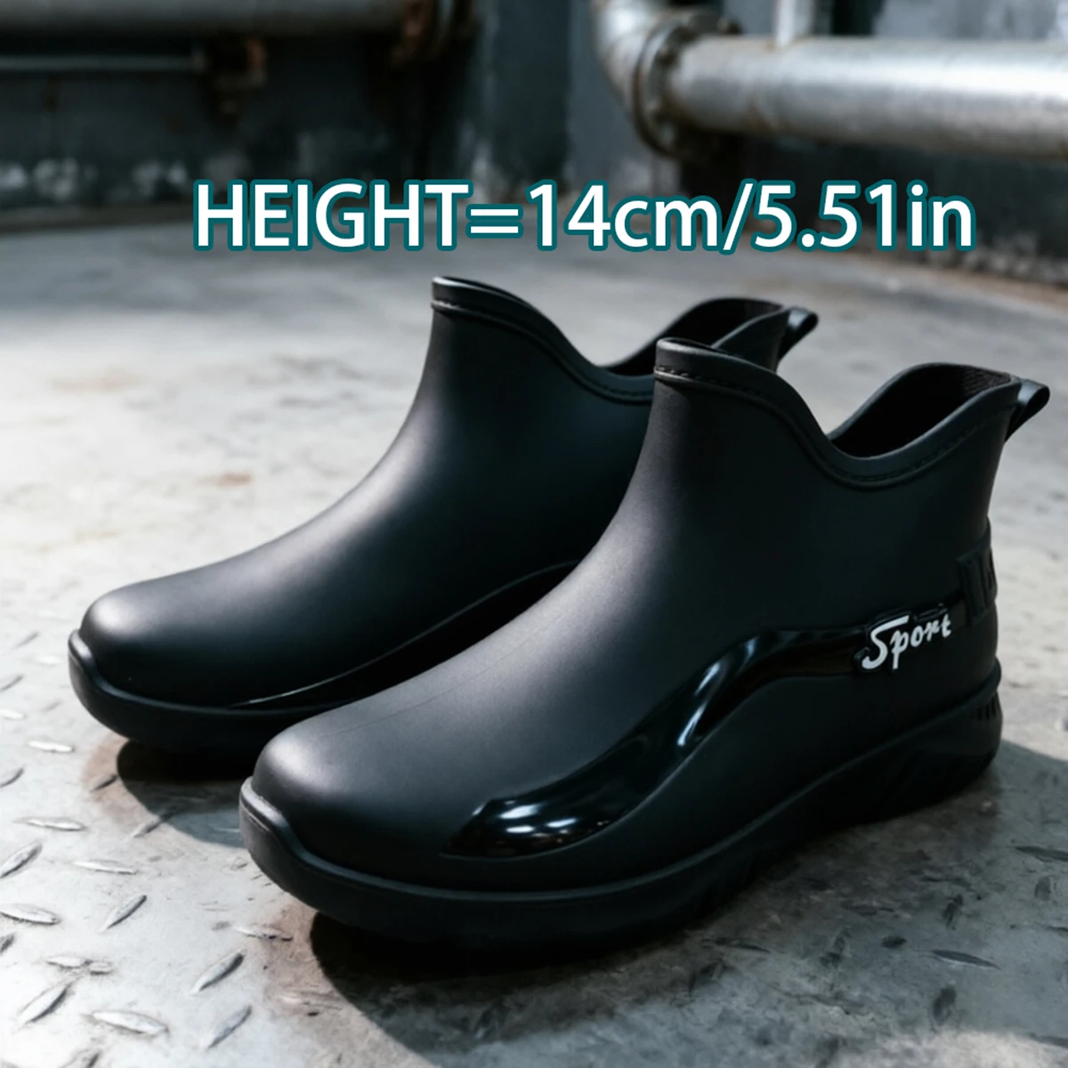Modische rutschfeste Regenschuhe für Herren – Detail 1