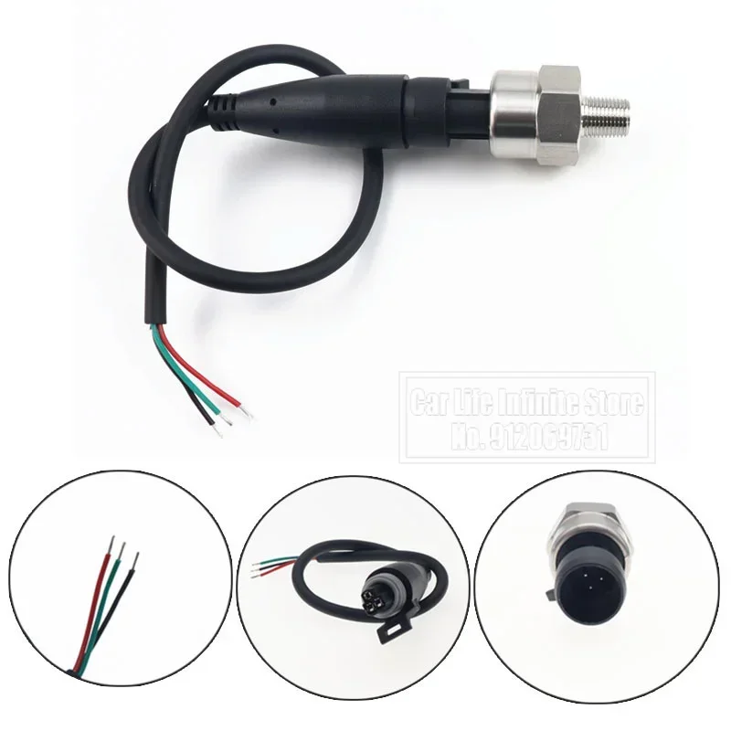 DC 5V 1/8NPT Pressure Transducer Transmitter Sensor Stainless Steel Oil Air Water 15/30/60/80/100/150/200/300/500/1000/1600Psi