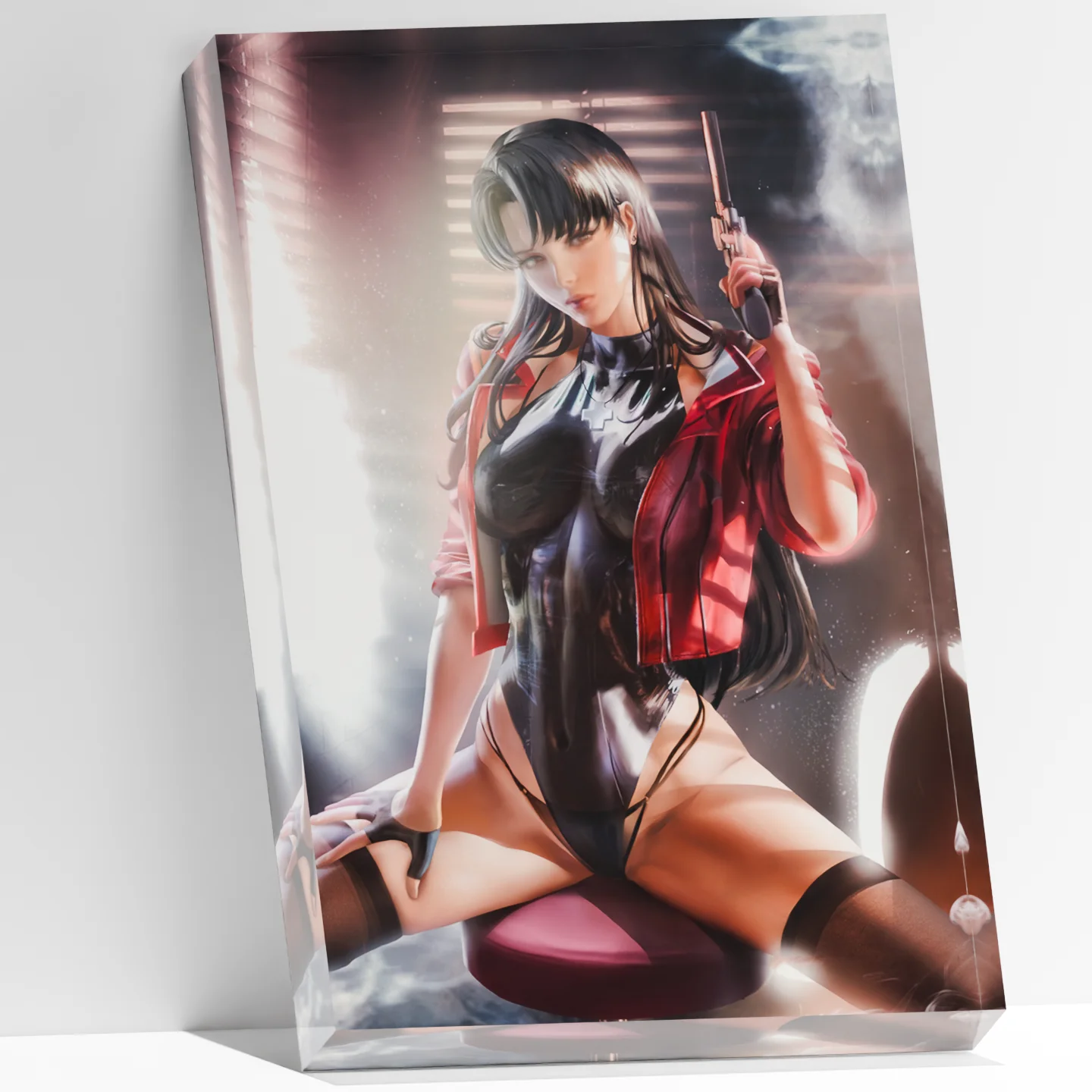 

Sexy Anime Girl Waifu Art, Female Agent 3D Acrylic Block, Sci-Fi Gamer Room Decor, Collectible Gift for Men, Otaku