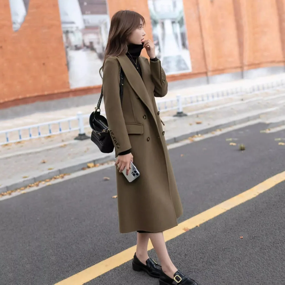 French Temperament Advanced Woolen Coat Female 2024 Autumn And Winter New High-end Fashion Joker Loose Woolen Coat Female Tide.