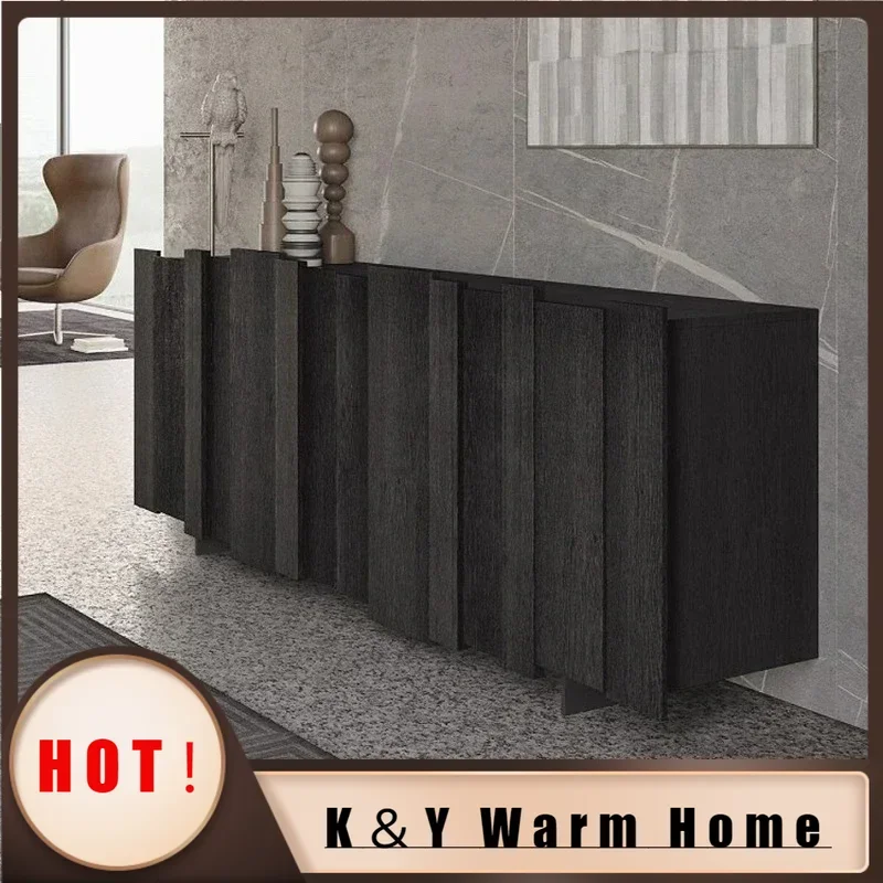 

Italian Minimalism Black Sideboard Cabinet Medieval Style Storage Living Room Cabinet Retro Design Home Furniture Vitrina FYLC