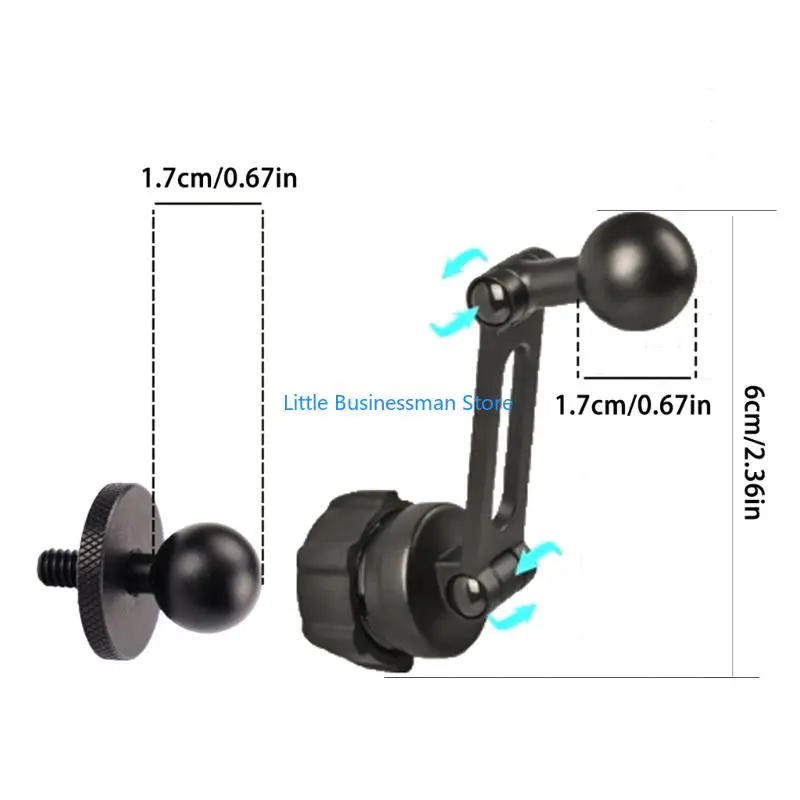Telefonhalter-Verlängerungsarm mit 17-mm-Kugel- und Viertelgewindeschraube für Tablet M76A – Detail 6