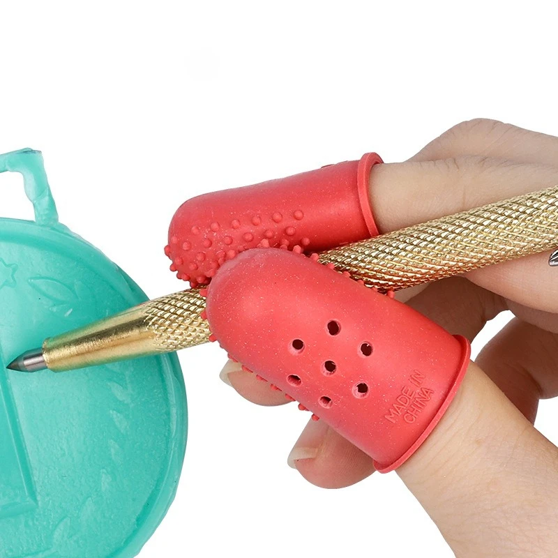 Silicone/Leather Finger Cots Scratch-Resistant Durable & Heatproof Ideal for Jewelry Making&Polishing.Comfortable & Long-Lasting