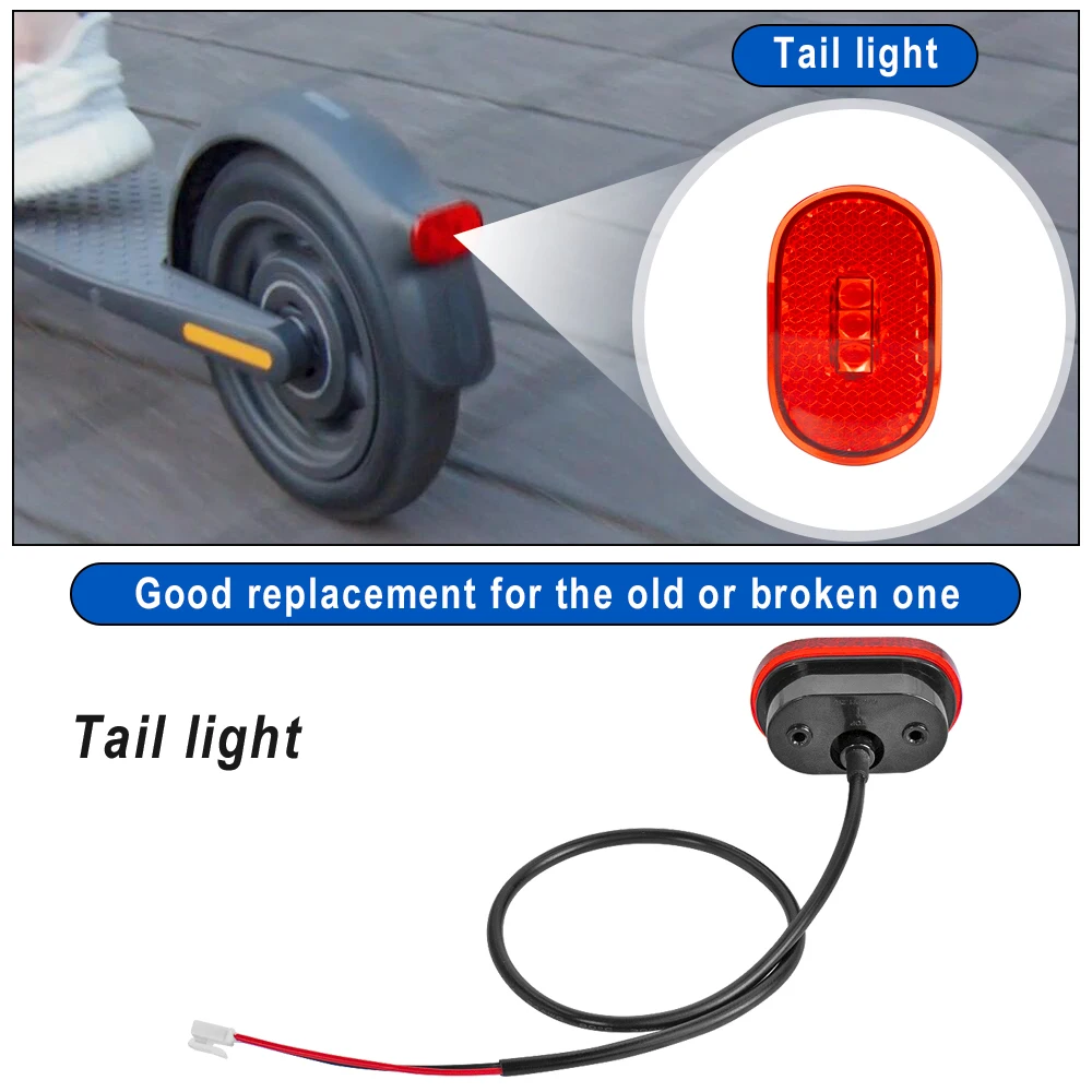 Fender Waterproof Rear Tail Light Warning Light for Segway Ninebot E25 E45 E22D Electric Scooter Safety Signal  Brake Lamp Parts