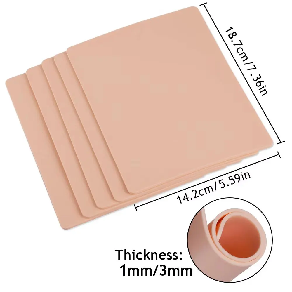 3/1MM Tattoo Practice Skin Double Sides Tattoo Practice Fake Skin Synthetic Leather for Permanent Makeup Tattoo Accessories