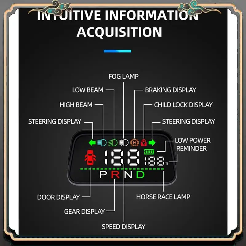 

M45K-Car Head-Up Smart Display Air Code Meter LCD Instrument HUD Car Spare Parts Accessories For Tesla Model 3 Y