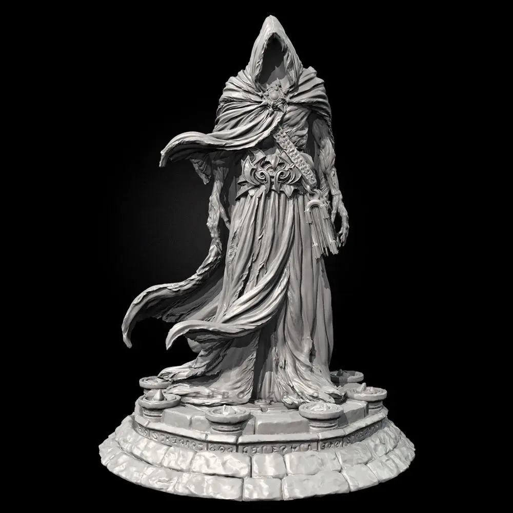 38mm 50mm 75mm Undead Sorcerer Resin Soldier White Model Assembly 3D Printed DIY Coloring Figurines Decoration Crafts