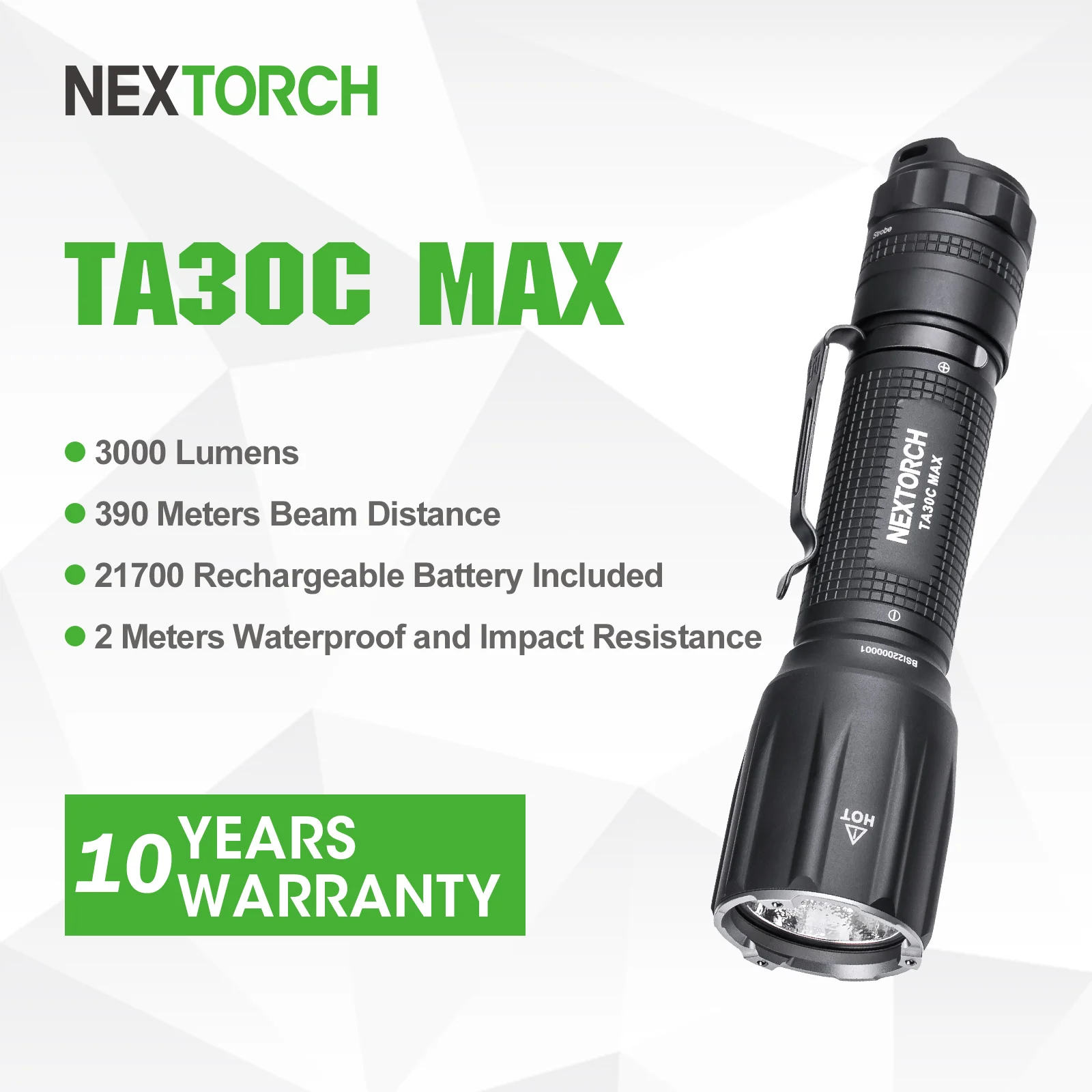 

Nextorch TA30C MAX Tactical Flashlight 3000 Lumens High Power Led Flashlights Tactical Portable Rechargeable Flashlight