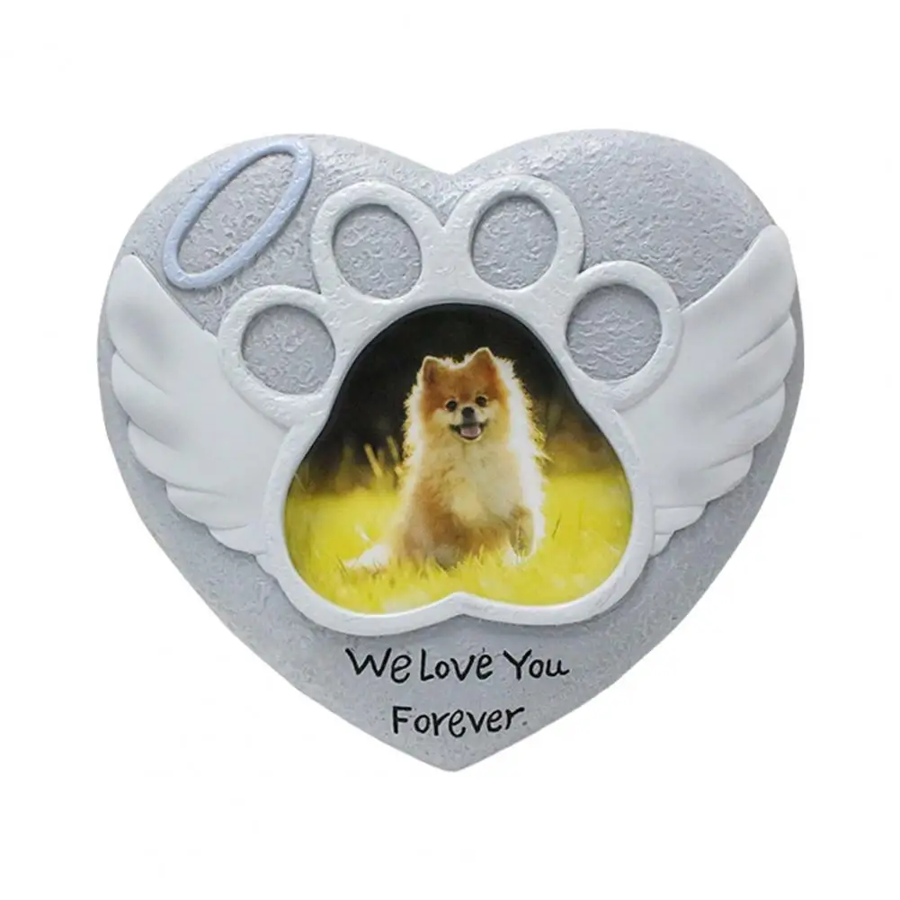 

Pet Photo Frame Tombstone Weatherproof Long-Lasting Personalized Pet Memorial Stone Resin Dog Memorial Gift