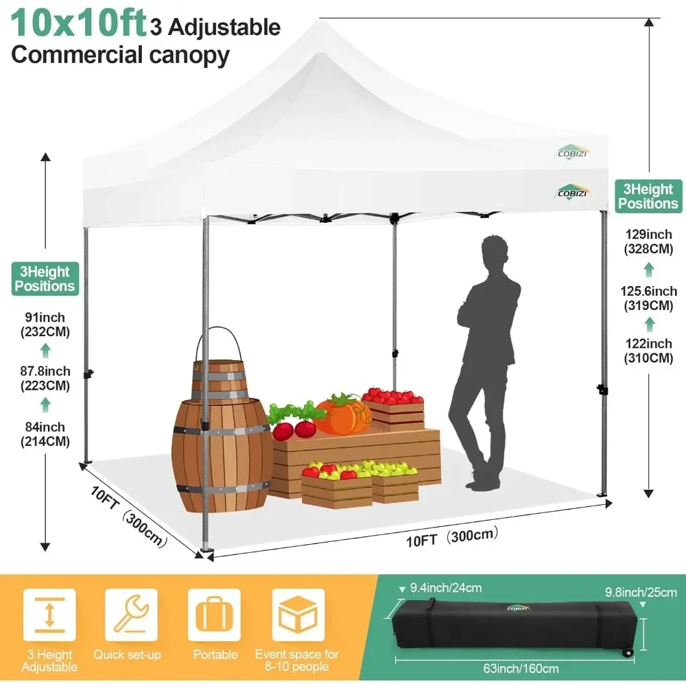 Pop Up CanAmendments Tente avec 4 parois latérales, Commercial RapDuty, Udissolvant 50 +, tous temps, étanche, extérieur, mariage