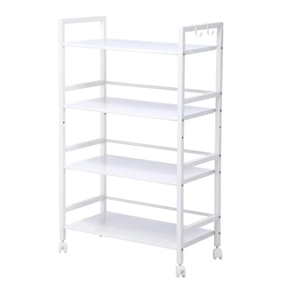 4-Tier Multi-Functional Storage Cart in Ivory White - Versatile Home Organizer