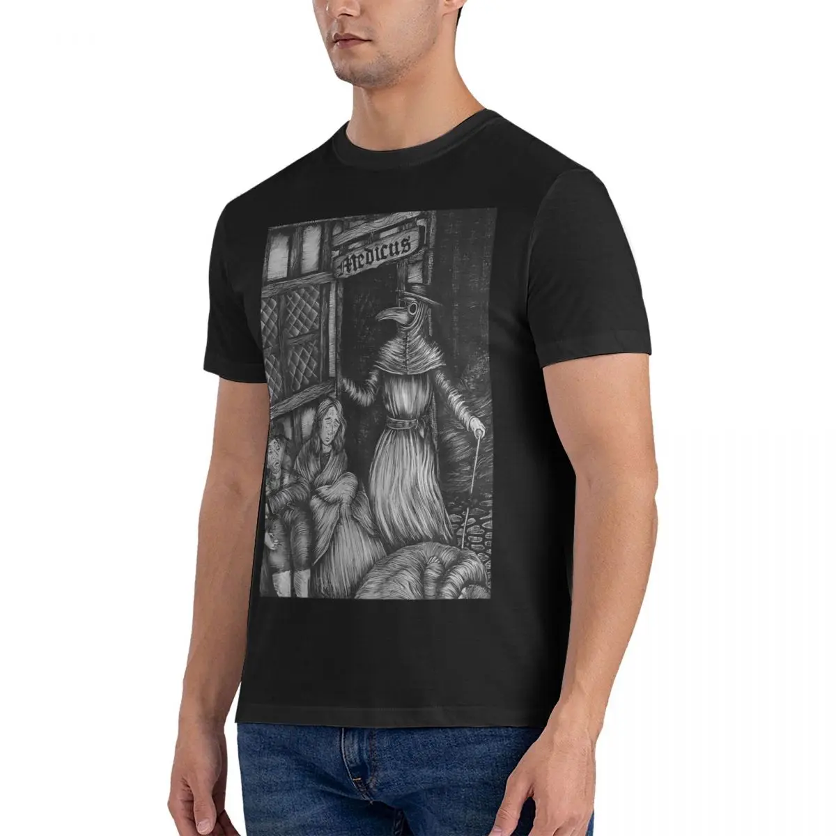 Men's T-Shirts The Plague Doctor - Pursue You To Death Tudor Zine Cool Cotton Tees Short Sleeve Brand Of Sacrifice T Shirts