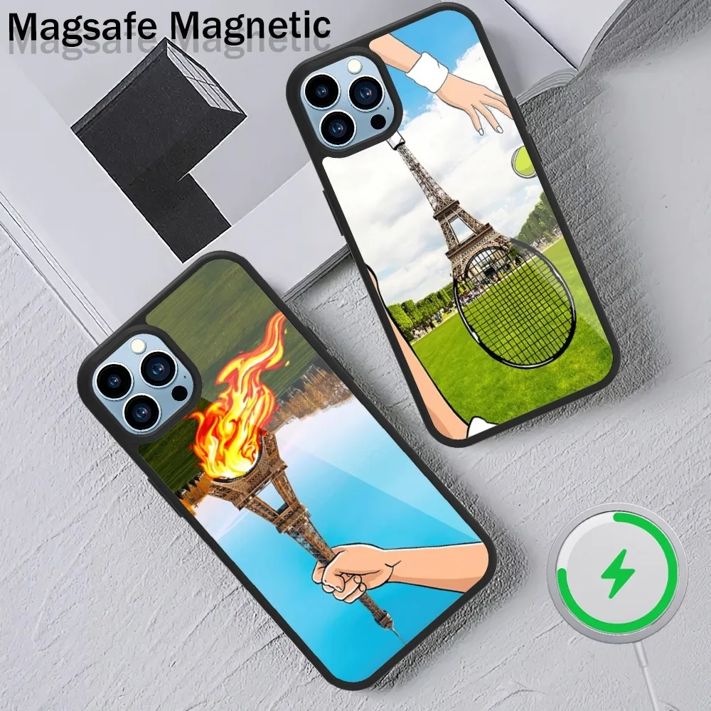 Fashion France Paris Eiffel Tower Phone Case For iPhone 15 14 13 12 11 Plus Pro Max Magsafe Magnetic Wireless Charging