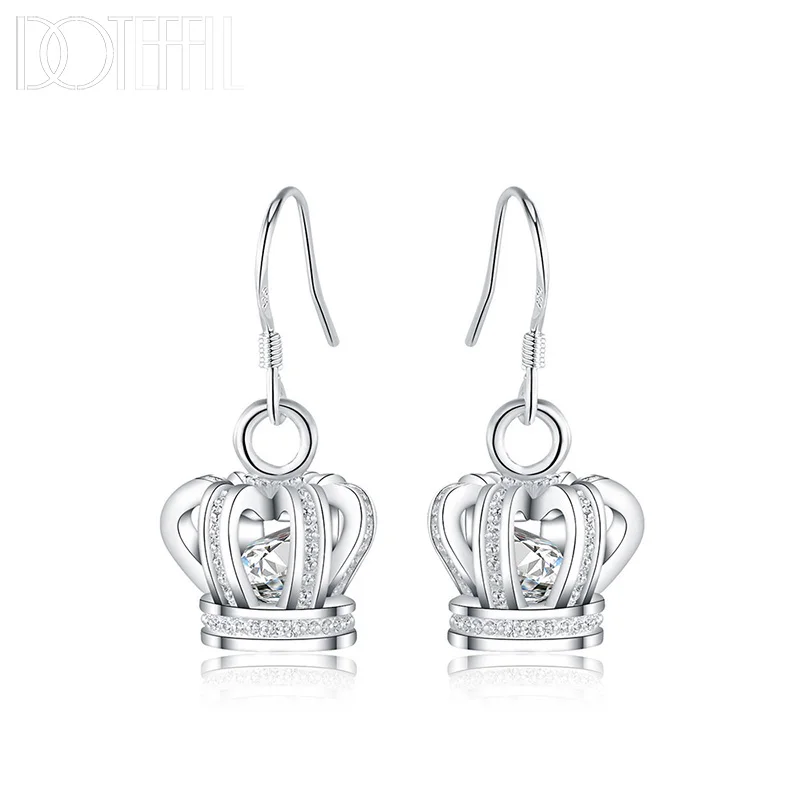 الزركون تاج إسقاط أقراط للنساء ، الزفاف و حفلة خطوبة ، موضة Charm مجوهرات ، AAA