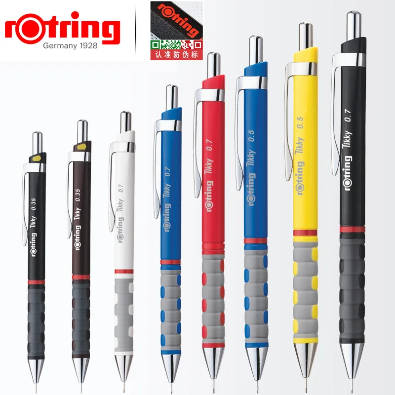 1 Rotring Tikky Mechanical Pencils 0.5/0.7mm Automatic Press Pencil Lightweight Plastic Body Triangular Barrel Hi-polymer Leads