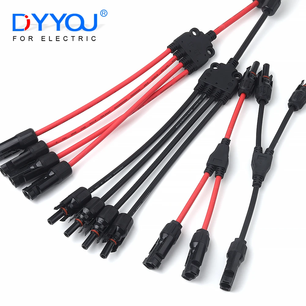 

1 Pair Solar photovoltaic Panel Adaptor Connector Y Type Branch PV Group Line Parallel Connection of battery For Solar Pv System