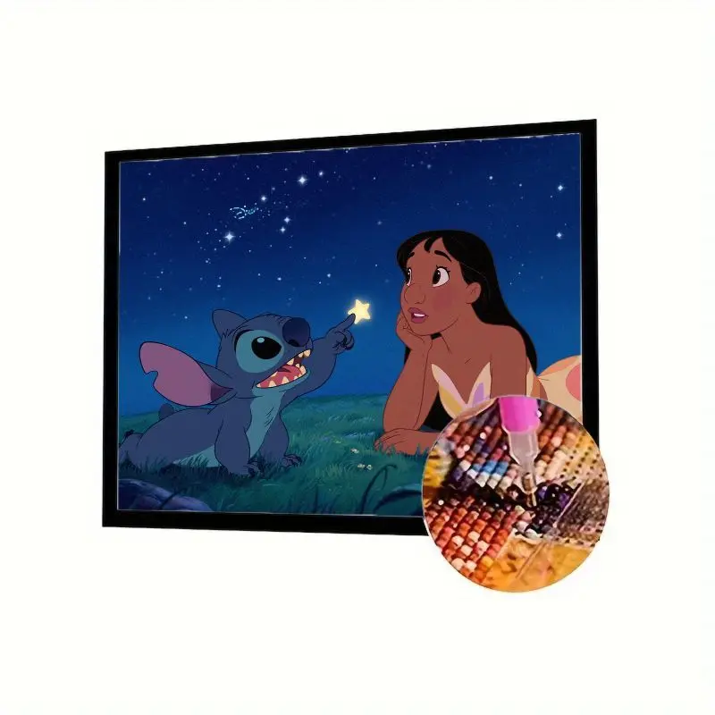 

1 шт. Disney Lilo & Stitch Starry Night 5D набор для алмазной живописи - полная дрель DIY Rhinestone Art Embroidery Craft для дома Wall Dec