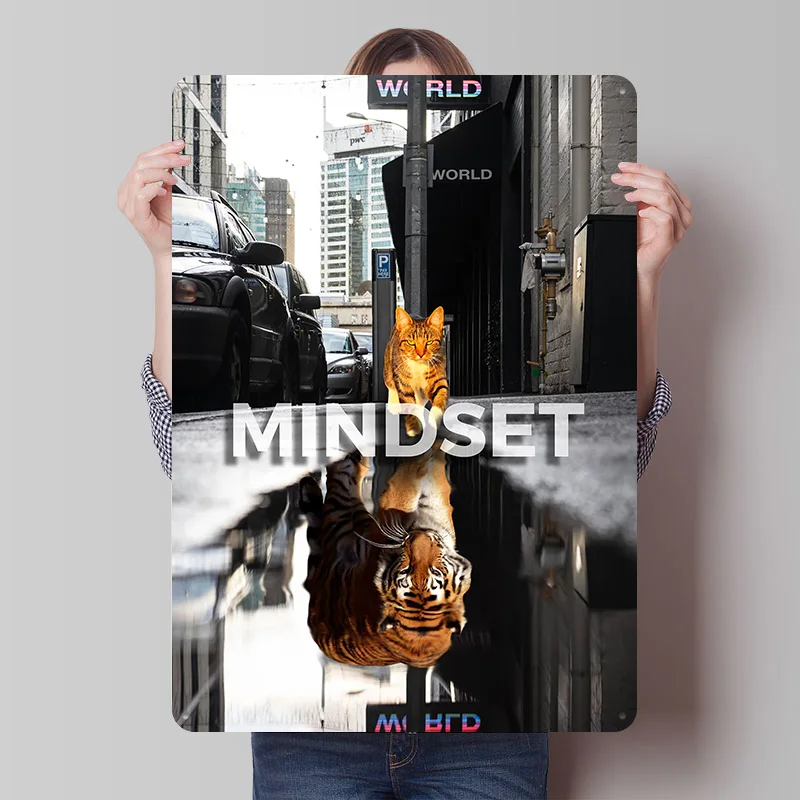 Mindset Metal Poster Custom Wall Art Retro Vintage Tinplate Signs for Man Cave Bedroom Decoration Gaming Room Accessories House