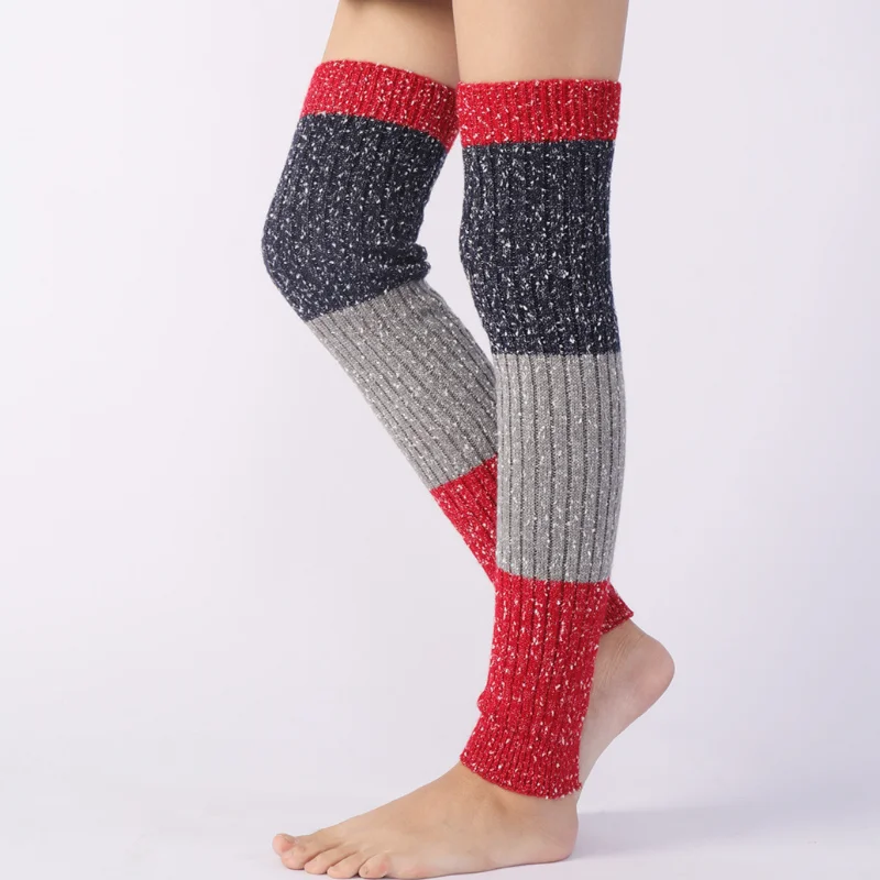 Rodilleras cálidas y gruesas para mujer, calcetines largos, calentadores de piernas, botas hasta la rodilla, antifricción, fundas para pies de Yoga, Invierno