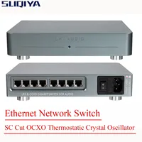 SUQIYA-8 Bit Gigabit HIFI Audio Ethernet Switch Full Linear DC Power Supply SC Cut OCXO Constant Temperature Crystal Oscillator