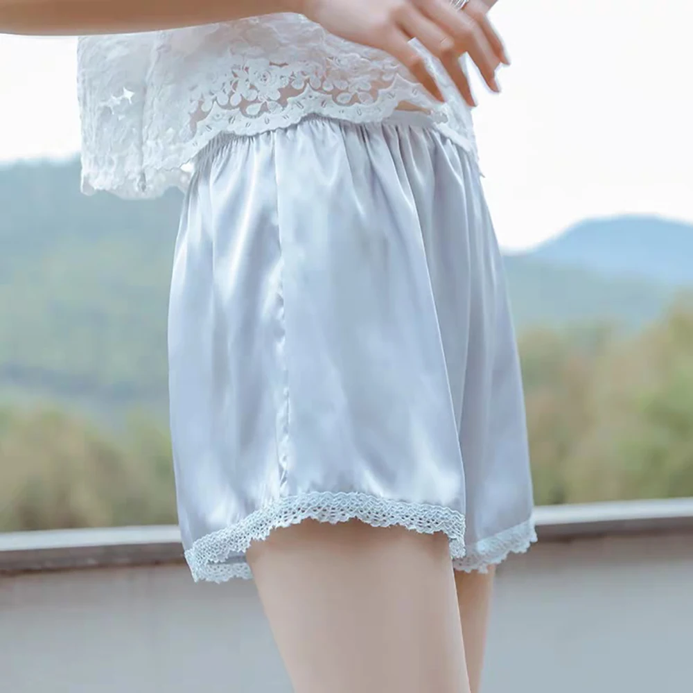 Thin Light-Proof Spring Girl Summer Satin Women Boxer Panties Lace Safety Shorts Pants Women's Breeches