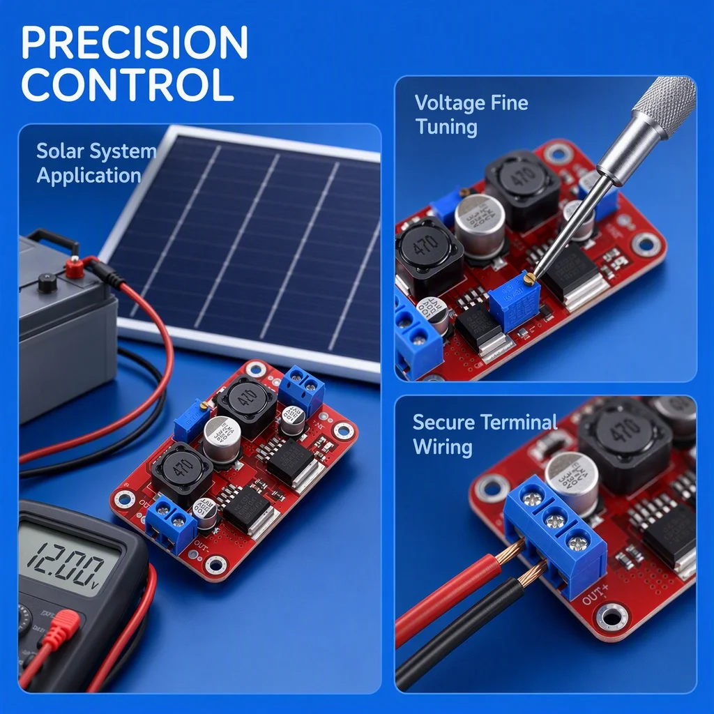 DIY Automatic Boost-Buck Power Conversion Module for Solar Panels DC 1.25-26V