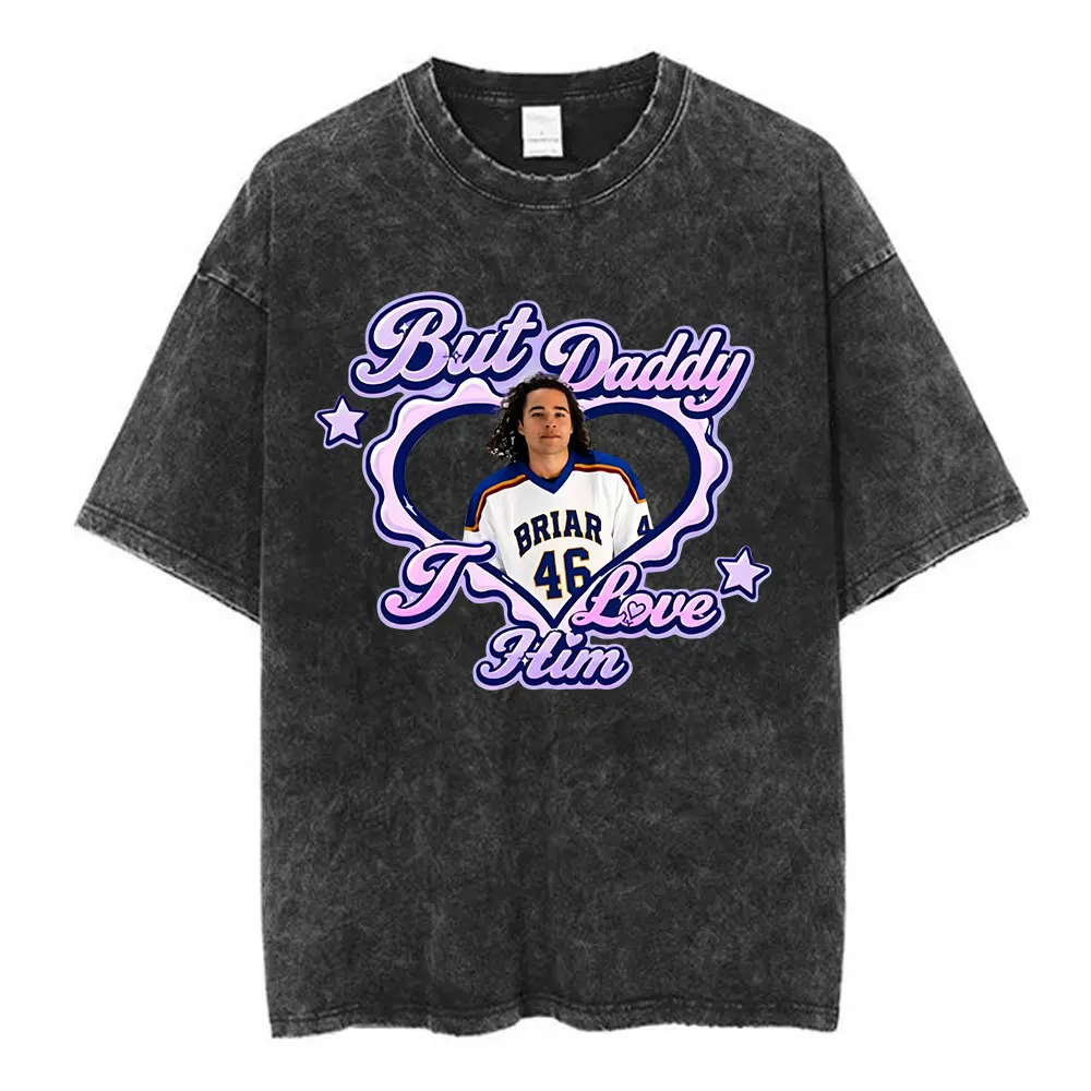 Vintage Washed Off Campus Garrett Graham TV Series But Daddy I Love Him T-shirt Men's Casual Cotton Short Sleeve T Shirts Tops