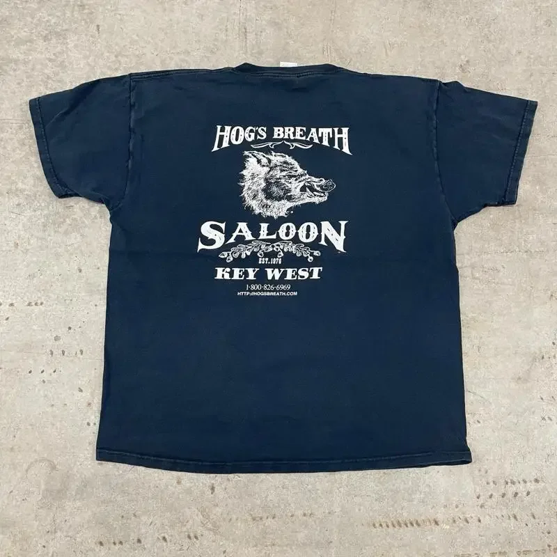 Vintage Hogs Breathe Saloon Bar Pub Key West Blue T Shirt Size X Large Xl Rare