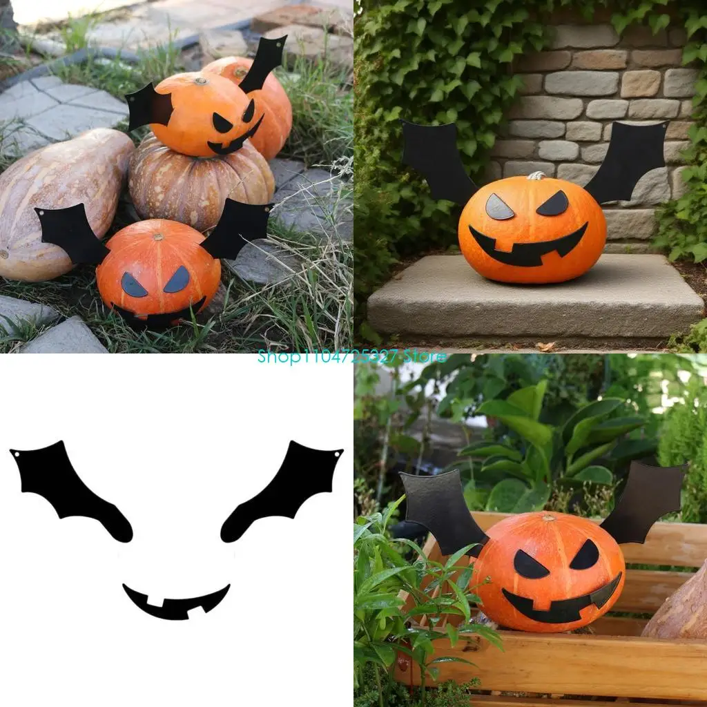 D8KF Reusable Halloween Garden Decoration Pumpkin Inserts Halloween Party Theme Easy Installation Decorating Inserts