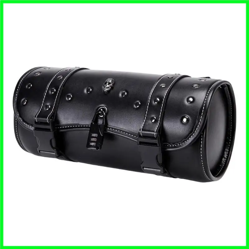 

T3EF Motorcycle Tool Bag Waterproof PU Leather Universal Saddlebag Front Fork Bag